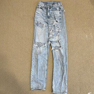 American Eagle High Rise Baggy Straight Jeans